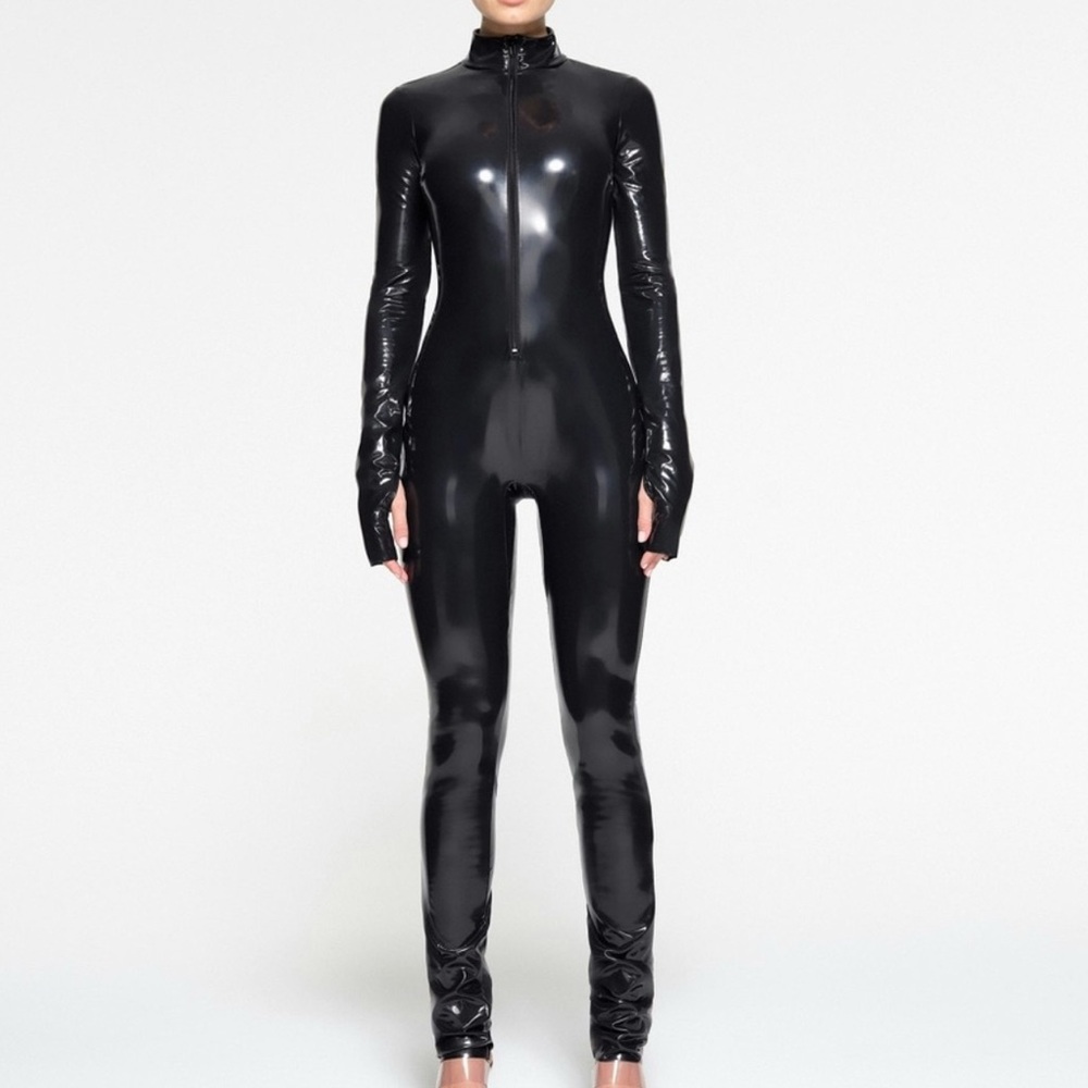 SKIMS Black Shiny Jumpsuit